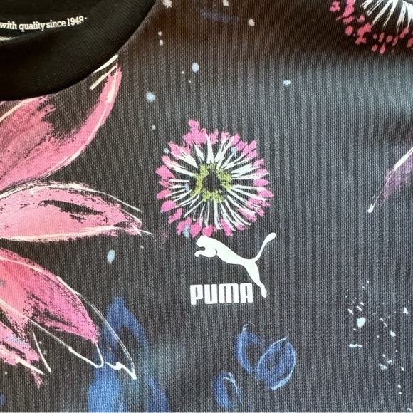 PUMA Women’s Archive Floral Logo Print Mini Shirt Dress - XS - Picture 8 of 15